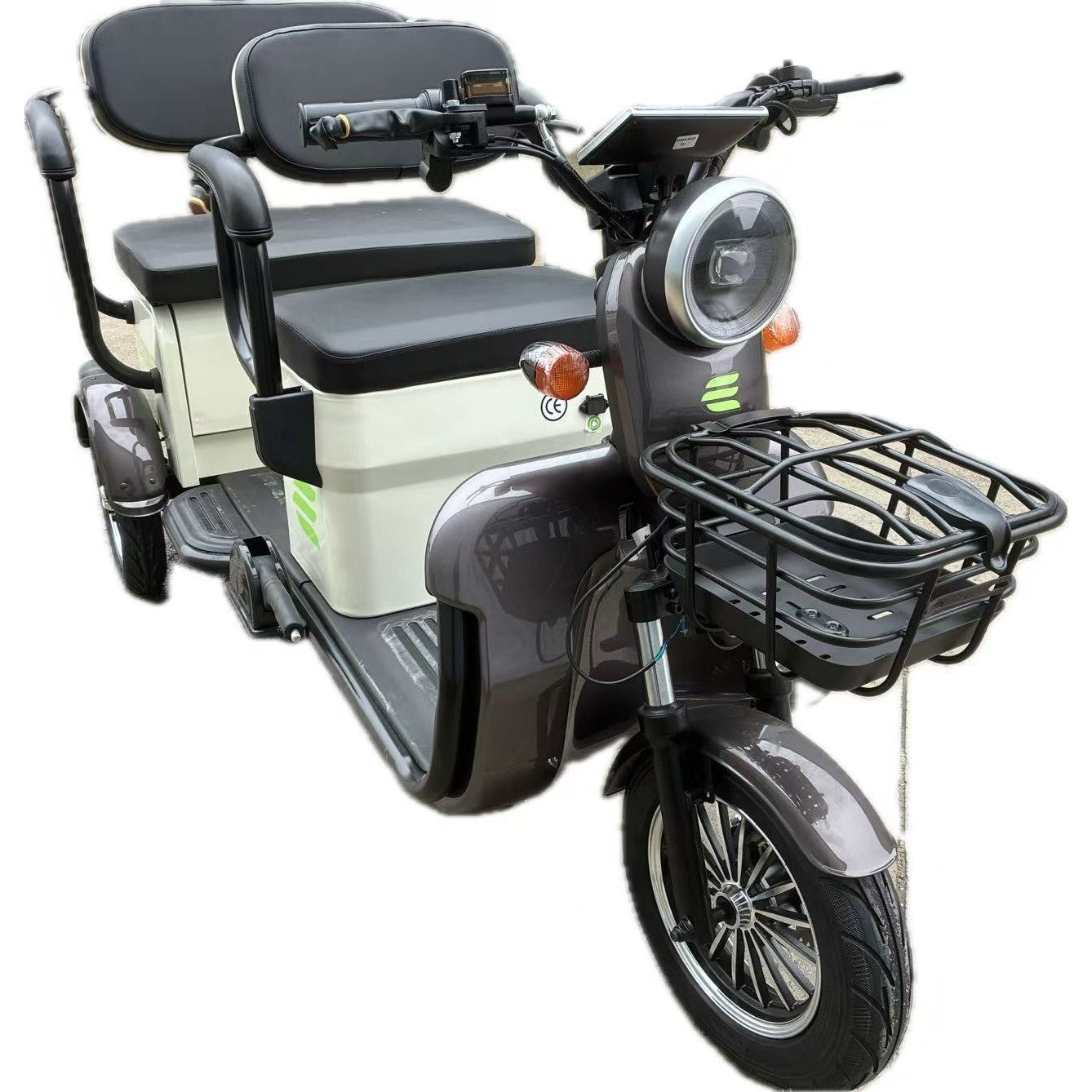 Triciclu Electric V6, Saige, Fara Permis, cu Doua Locuri, Motor 1800W, Baterie 72V24Ah, Autonomie 60km, 220x88x105 cm,
