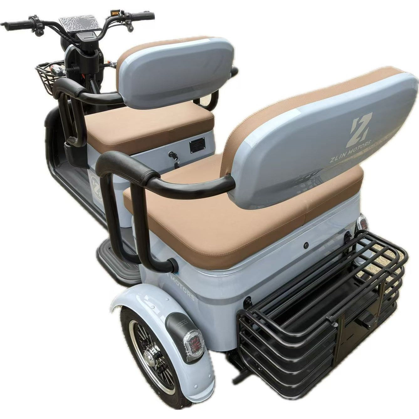 Triciclu Electric V6, Saige, Fara Permis, cu Doua Locuri, Motor 1800W, Baterie 72V24Ah, Autonomie 60km, 220x88x105 cm,