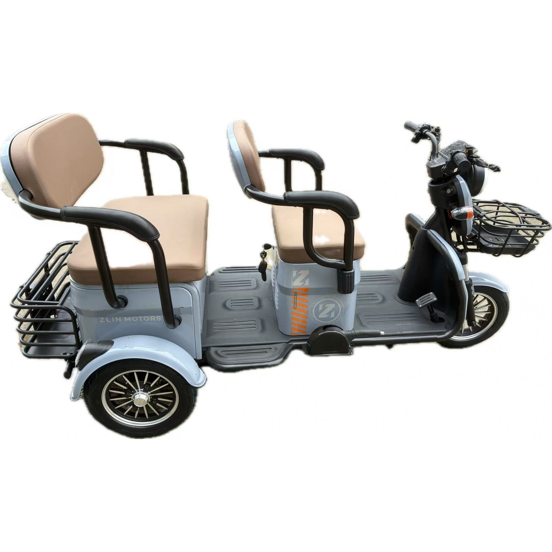 Triciclu Electric V6, Saige, Fara Permis, cu Doua Locuri, Motor 1800W, Baterie 72V24Ah, Autonomie 60km, 220x88x105 cm,