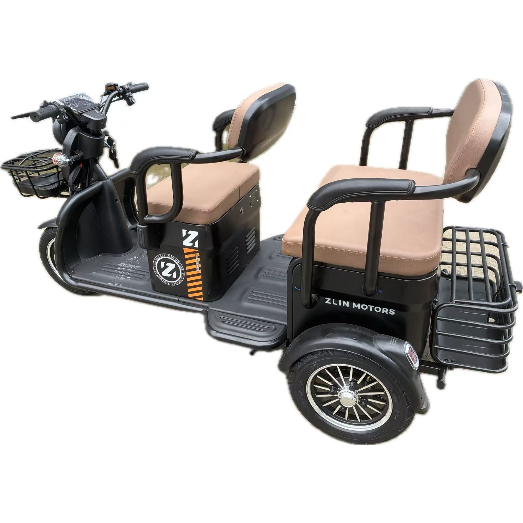 Triciclu Electric V6, Saige, Fara Permis, cu Doua Locuri, Motor 1800W, Baterie 72V24Ah, Autonomie 60km, 220x88x105 cm,