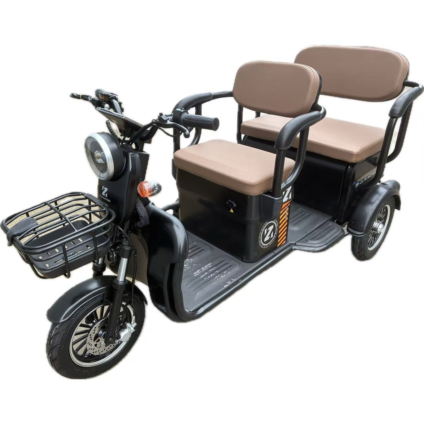 Triciclu Electric V6, Saige, Fara Permis, cu Doua Locuri, Motor 1800W, Baterie 72V24Ah, Autonomie 60km, 220x88x105 cm,