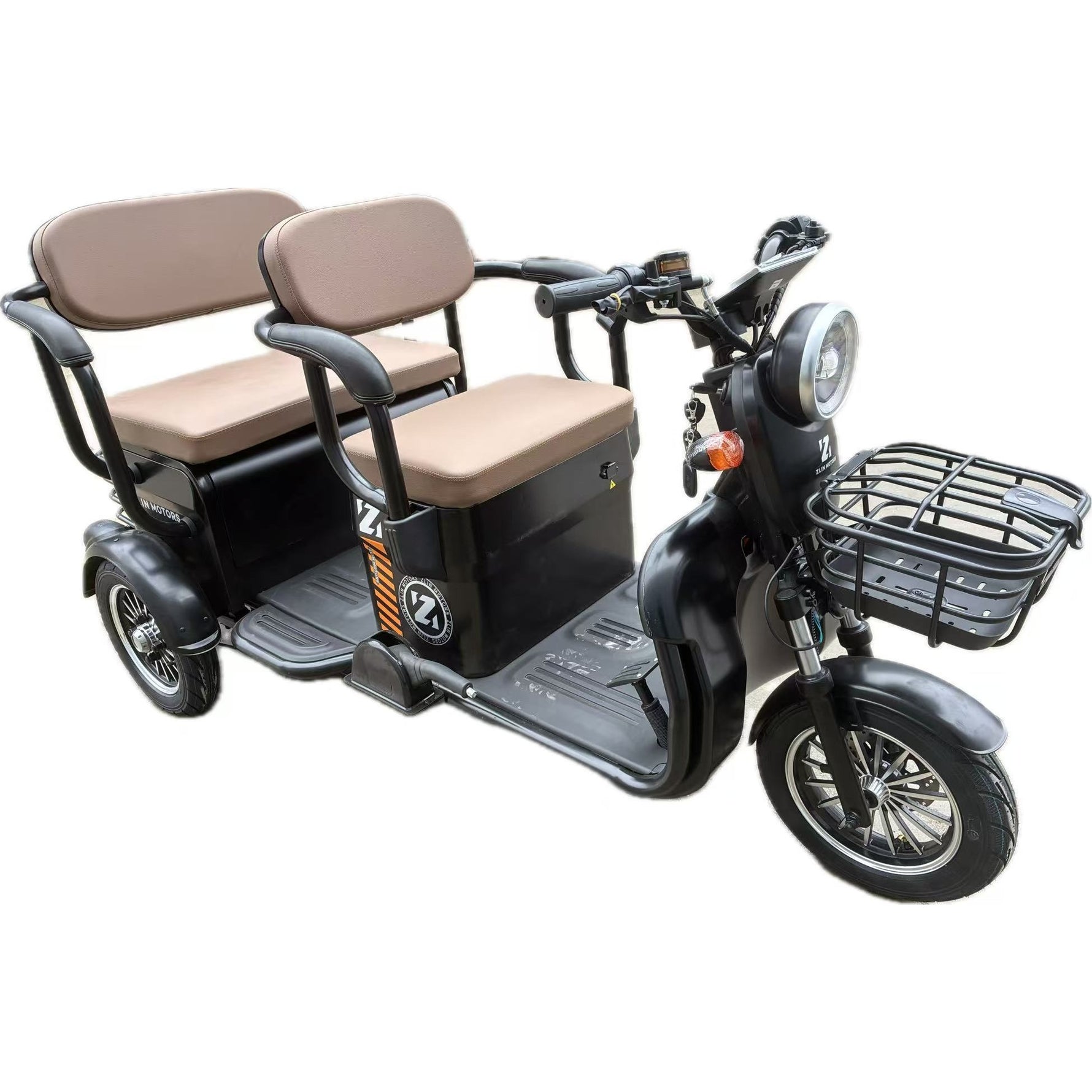 Triciclu Electric V6, Saige, Fara Permis, cu Doua Locuri, Motor 1800W, Baterie 72V24Ah, Autonomie 60km, 220x88x105 cm,