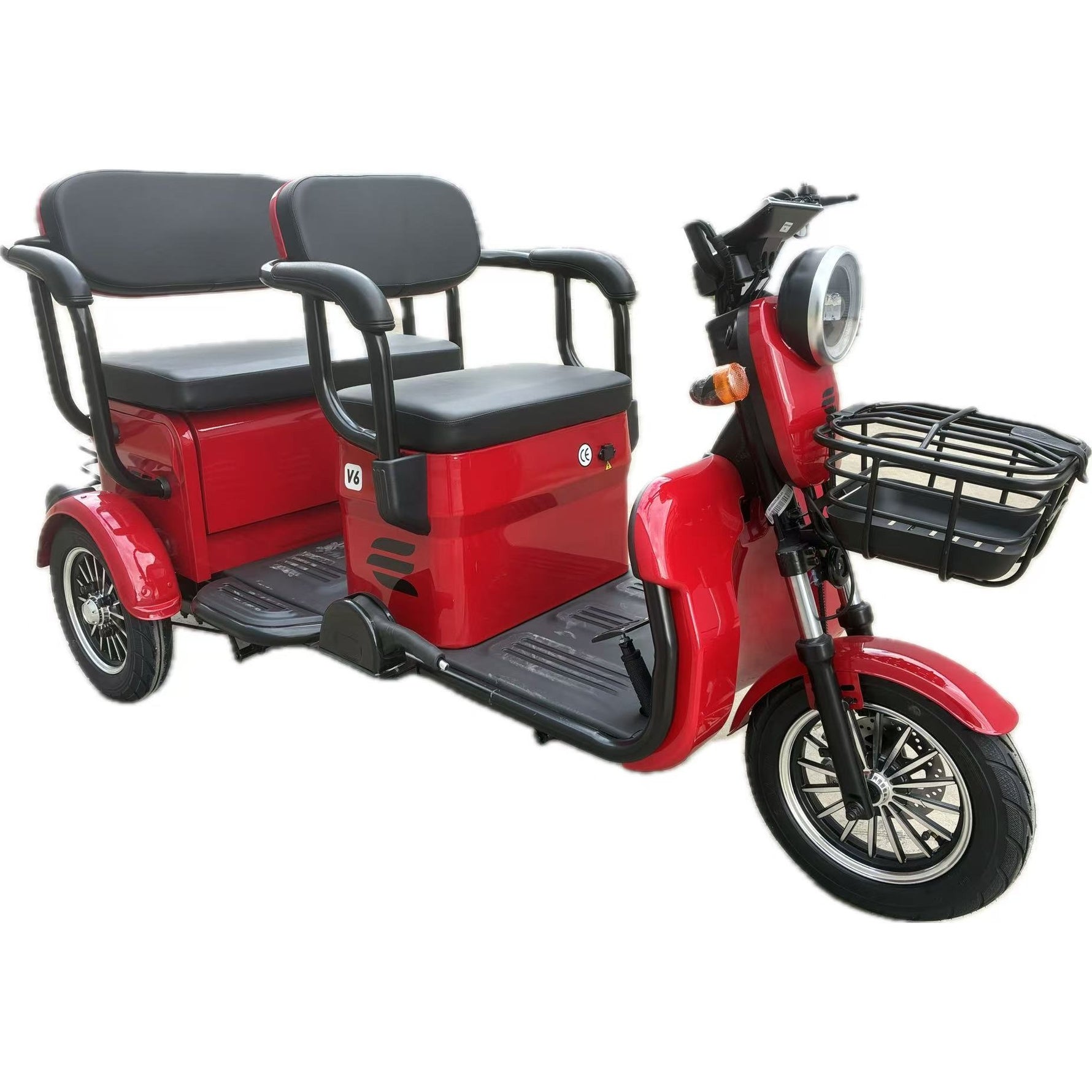 Triciclu Electric V6, Saige, Fara Permis, cu Doua Locuri, Motor 1800W, Baterie 72V24Ah, Autonomie 60km, 220x88x105 cm,