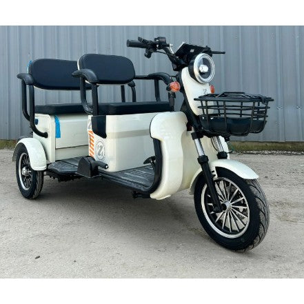Triciclu Electric V6, Saige, Fara Permis, cu Doua Locuri, Motor 1800W, Baterie 72V24Ah, Autonomie 60km, 220x88x105 cm,