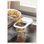 Cos de Scurgere pentru Chiuveta, Flippy, din ABS, cu Maner si Ventuza, Multifunctional, 22 x 13 x 8.5 cm, Alb
