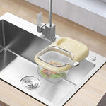 Cos de Scurgere pentru Chiuveta, Flippy, din ABS, cu Maner si Ventuza, Multifunctional, 22 x 13 x 8.5 cm, Crem