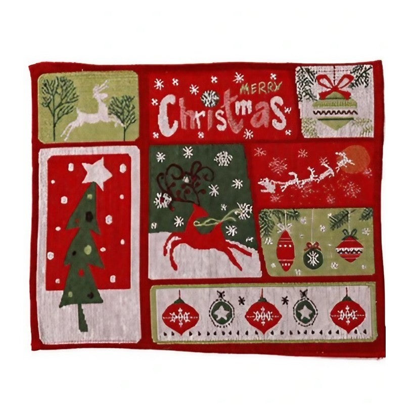 Servet de Masa, Flippy, Model Ren, Brad si Globulete, Scris Merry Christmas, Tematica Craciun, Prosop pentru Masa,