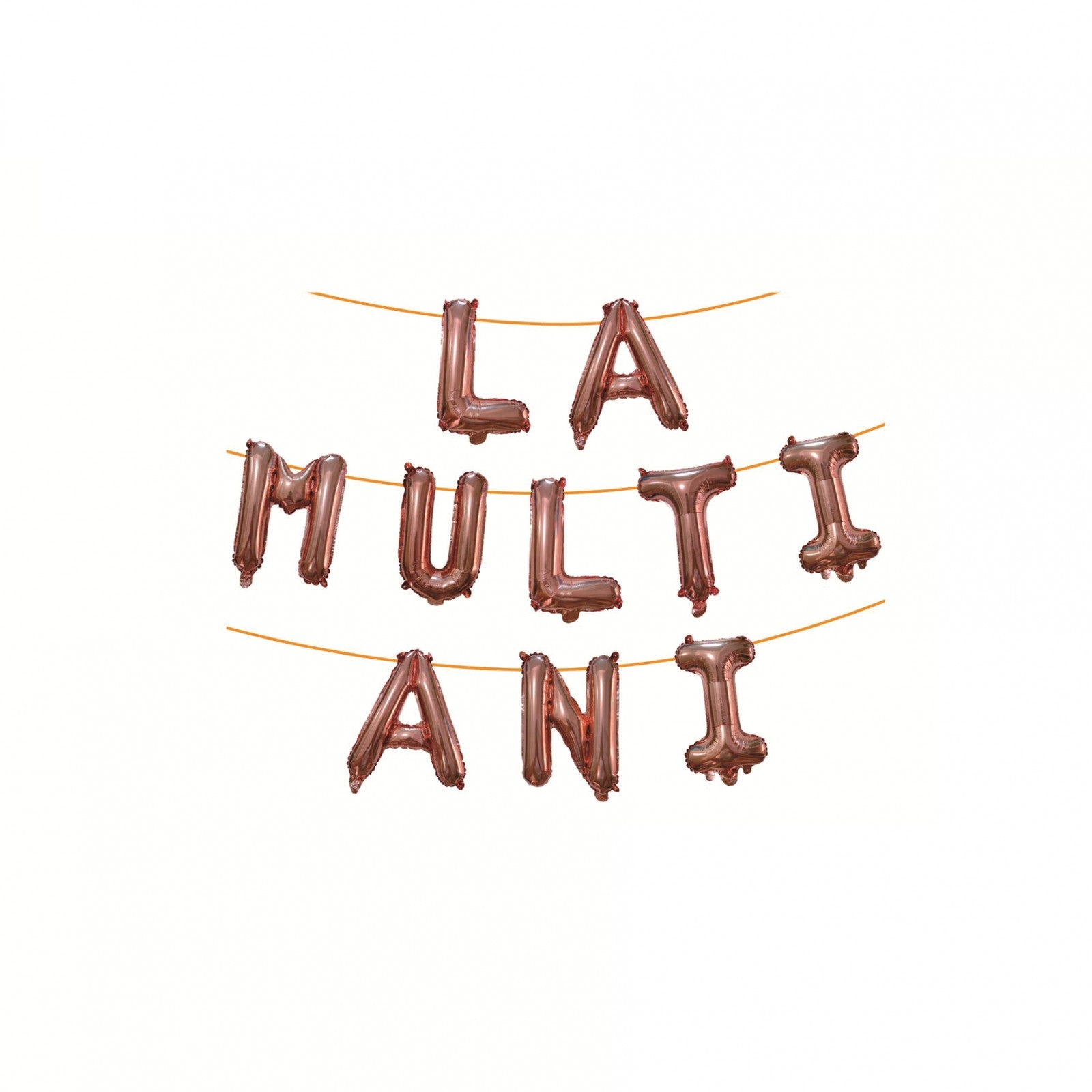 Set 10 Baloane din Folie Metalizata, Flippy, Figurine Litere, Model La multi ani, Tema Aniversare, 40 cm, Ambalaj