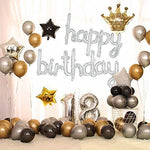 Set 10 Baloane din Folie Metalizata, Flippy, Figurine Litere, Model Scris de Mana Happy Birthday, Tema Aniversare, 40