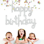 Set 10 Baloane din Folie Metalizata, Flippy, Figurine Litere, Model Scris de Mana Happy Birthday, Tema Aniversare, 40