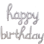 Set 10 Baloane din Folie Metalizata, Flippy, Figurine Litere, Model Scris de Mana Happy Birthday, Tema Aniversare, 40