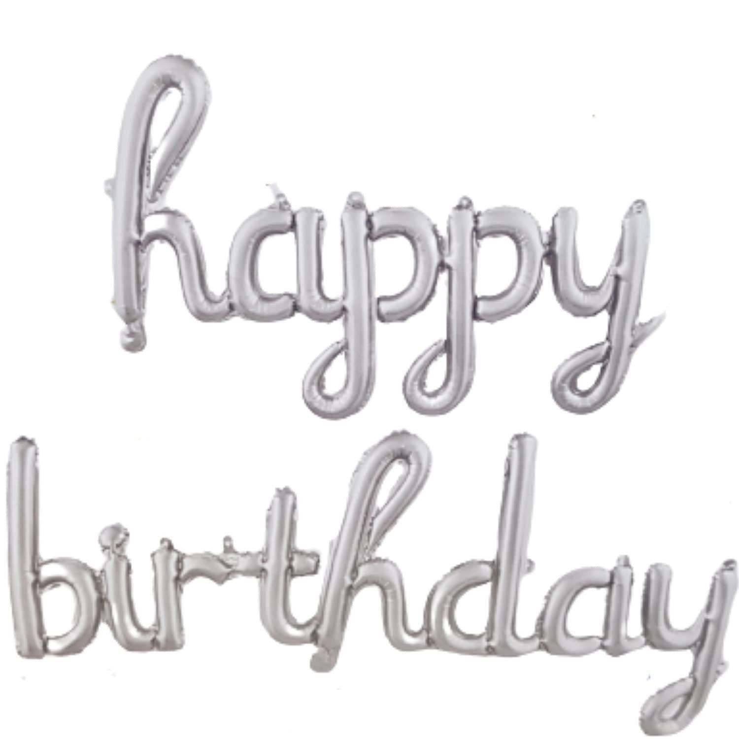 Set 10 Baloane din Folie Metalizata, Flippy, Figurine Litere, Model Scris de Mana Happy Birthday, Tema Aniversare, 40