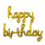 Set 10 Baloane din Folie Metalizata, Flippy, Figurine Litere, Model Scris de Mana Happy Birthday, Tema Aniversare, 40