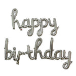 Set 10 Baloane din Folie Metalizata, Flippy, Figurine Litere, Model Scris de Mana Happy Birthday, Tema Aniversare, 40