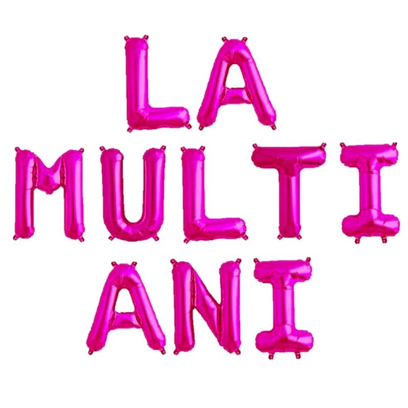 Set 10 Baloane din Folie Metalizata, Flippy, Figurine Litere, Model La multi ani, Tema Aniversare, 40 cm, Ambalaj