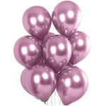 Set 10 Baloane din Latex Chrome, Flippy, Model Party, 23 cm, Mov, 2.2 g