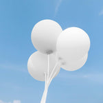 Set 10 Baloane din Latex, Flippy, Model Party, 13 cm, Albe, 2.2 g
