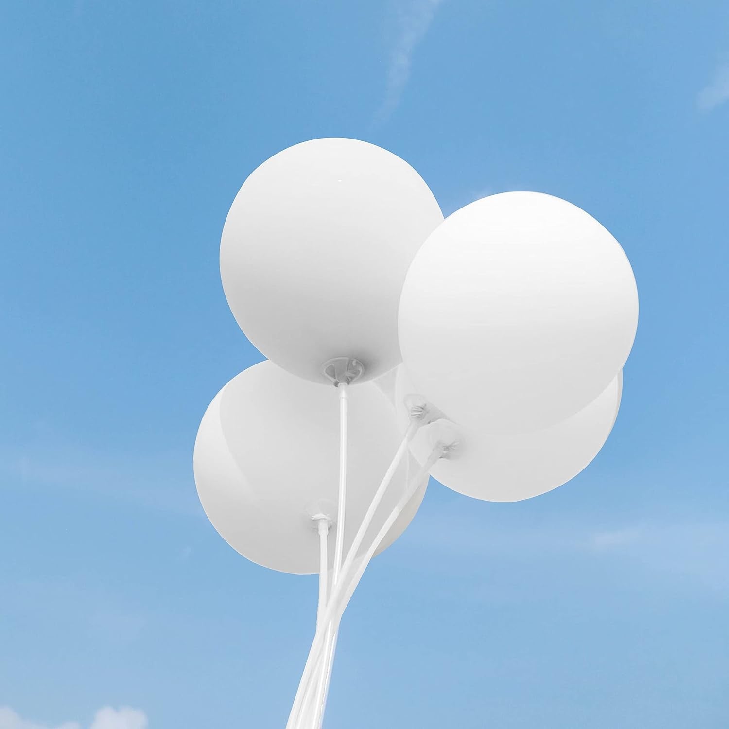 Set 10 Baloane din Latex, Flippy, Model Party, 13 cm, Albe, 2.2 g