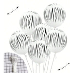 Set 10 Baloane din Latex, Flippy, Model Party Animal Print, 3x Portocaliu, 3x Galben, 4x Alb, 23 cm, 1.4g