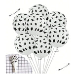 Set 10 Baloane din Latex, Flippy, Model Party Animal Print, 3x Portocaliu, 3x Galben, 4x Alb, 23 cm, 1.4g