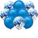 Set 10 Baloane din Latex, Flippy, Model Party Confetti, 5 x Confetti, 5 x Albastru, 25 cm, 2.2g