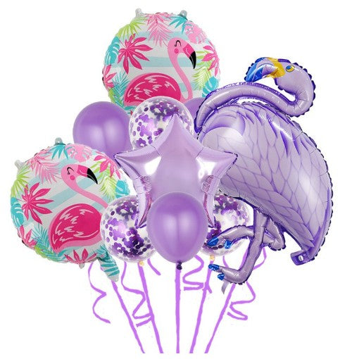 Set Baloane party aniversare, Flippy, din Folie de aluminiu si Latex, set din 10 baloane Flamigo Party, 1 stea, 5