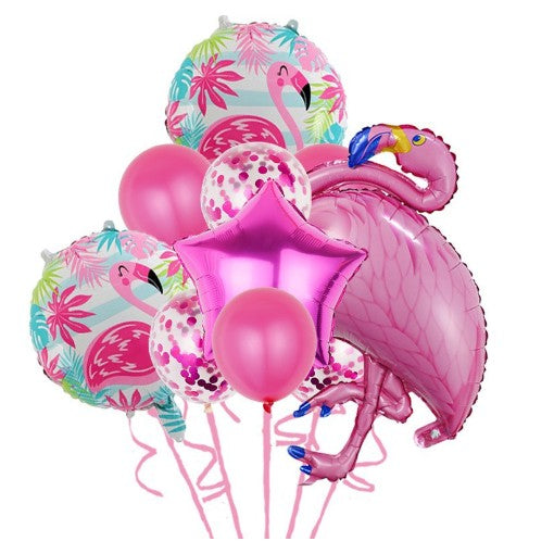 Set Baloane party aniversare, Flippy, din Folie de aluminiu si Latex, set din 10 baloane Flamigo Party, 1 stea, 5
