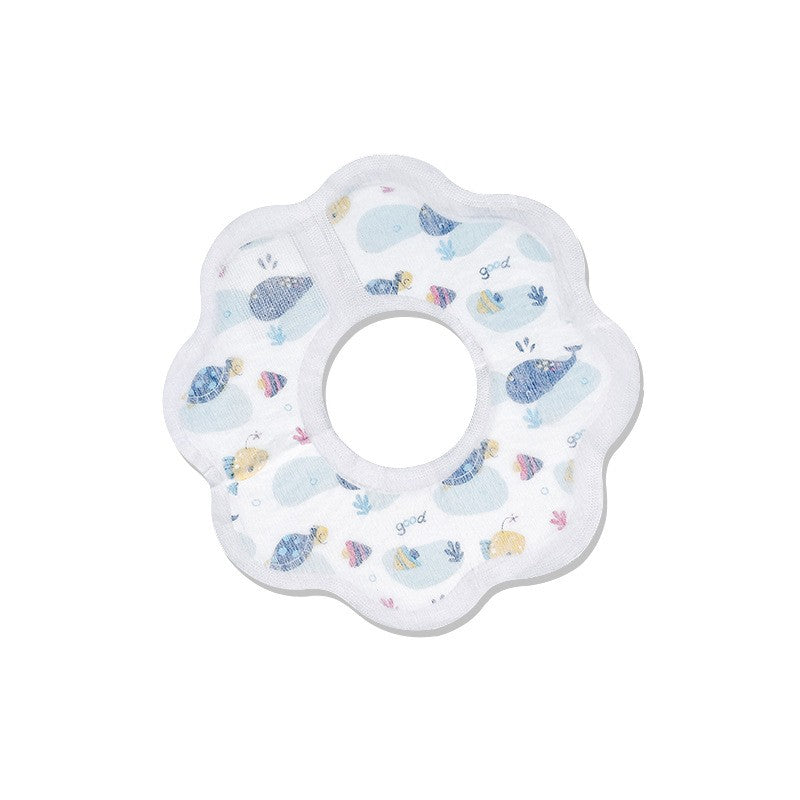 Set 10 Bavete de Unica Folosinta, Flippy, Model Animalute Marine, pentru Bebelusi, din Bumbac, Impermeabil, 28 x 28 cm,
