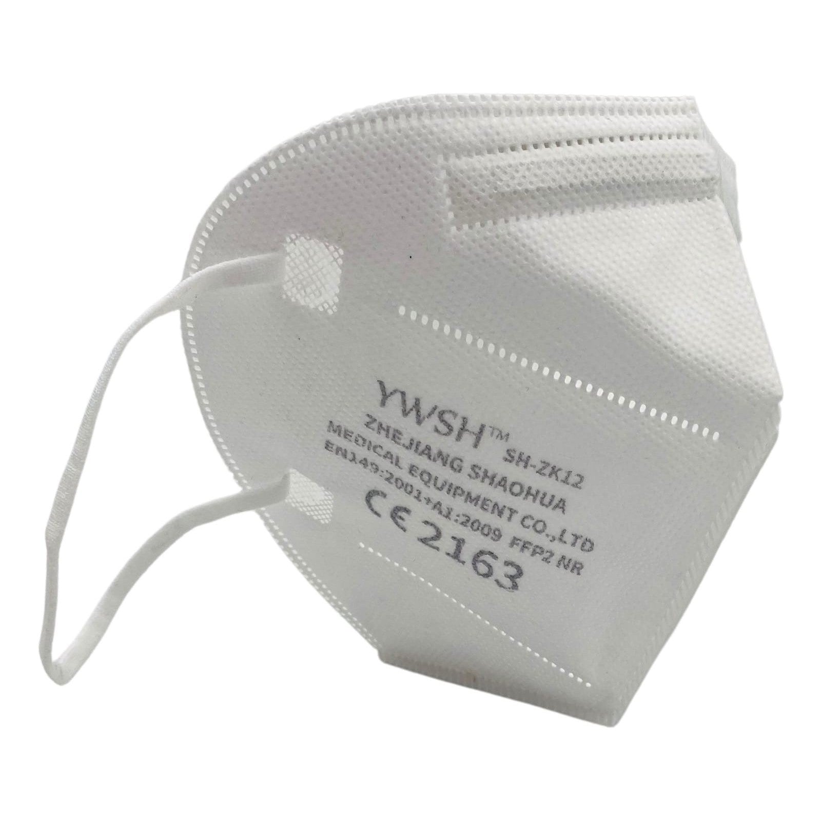 Set 10 bucati Masca de protectie faciala, Flippy®️, de unica folosinta, FFP2 CE 2163, 5 straturi, nesterila, ambalaj