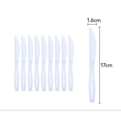 Set 10 Cutite De Unica Folosinta, Flippy, Plastic, 17x1.6 cm, alb