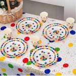 Set 10 Farfurii de Unica Folosinta, Flippy, din Carton, 18 cm, Model Happy Birthday, Multicolor