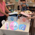Set 10 Farfurii Gender Reveal, Flippy, Girl or Boy, din Carton, 18 cm, Roz/Albastru