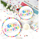 Set 10 Farfurii Happy Everyday, Flippy, 17 cm, din Hartie 300 g, Multicolor