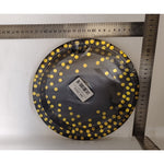 Set 10 Farfurii Unica Folosinta, Flippy, Imprimeu cu Buline, din Carton, Diametru 23 cm, Negru/Auriu