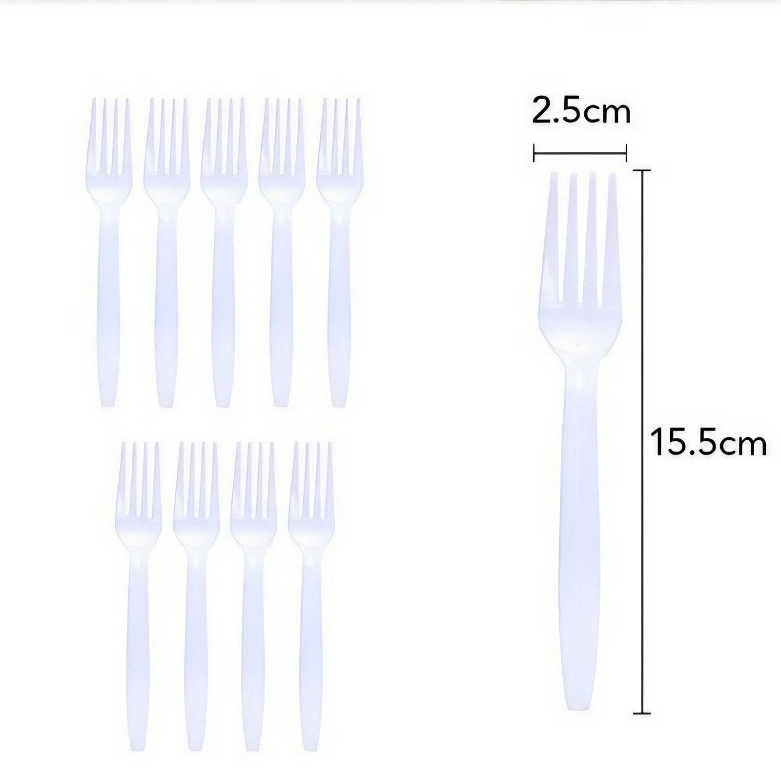 Set 10 Furculite de Unica Folosinta, Flippy, Plastic, 15.5x2.5 cm, Alb