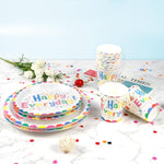 Set 10 Pahare de Carton, Flippy, Model Happy Everyday, 13 x 7 x 5 cm, Multicolor