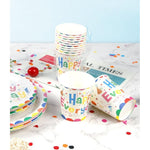 Set 10 Pahare de Carton, Flippy, Model Happy Everyday, 13 x 7 x 5 cm, Multicolor