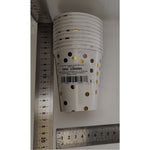 Set 10 Pahare, Flippy, Imprimeu cu Buline, din Carton, 250 ml, 7.5 x 8.5 x 5.2 cm, Auriu