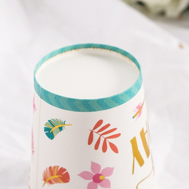 Set 10 Pahare, Flippy, Imprimeu Happy Birthday Gold, din Carton, 250 ml, 7.5 x 8.5 x 5.2 cm, Multicolor