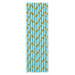 Set 10 Paie, Flippy, din Hartie, 19.5 cm, Model cu Buline Aurii, Albastru