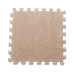 Set 10 Piese Covor tip Puzzle, Flippy, Spuma EVA, Pufos, 30 x 30 x 1 cm, Crem