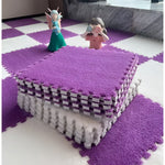 Set 10 Piese Covor tip Puzzle, Flippy, Spuma EVA, Pufos, 30 x 30 x 1 cm, Mov