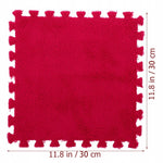 Set 10 Piese Covor tip Puzzle, Flippy, Spuma EVA, Pufos, 30 x 30 x 1 cm, Rosu