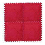 Set 10 Piese Covor tip Puzzle, Flippy, Spuma EVA, Pufos, 30 x 30 x 1 cm, Rosu