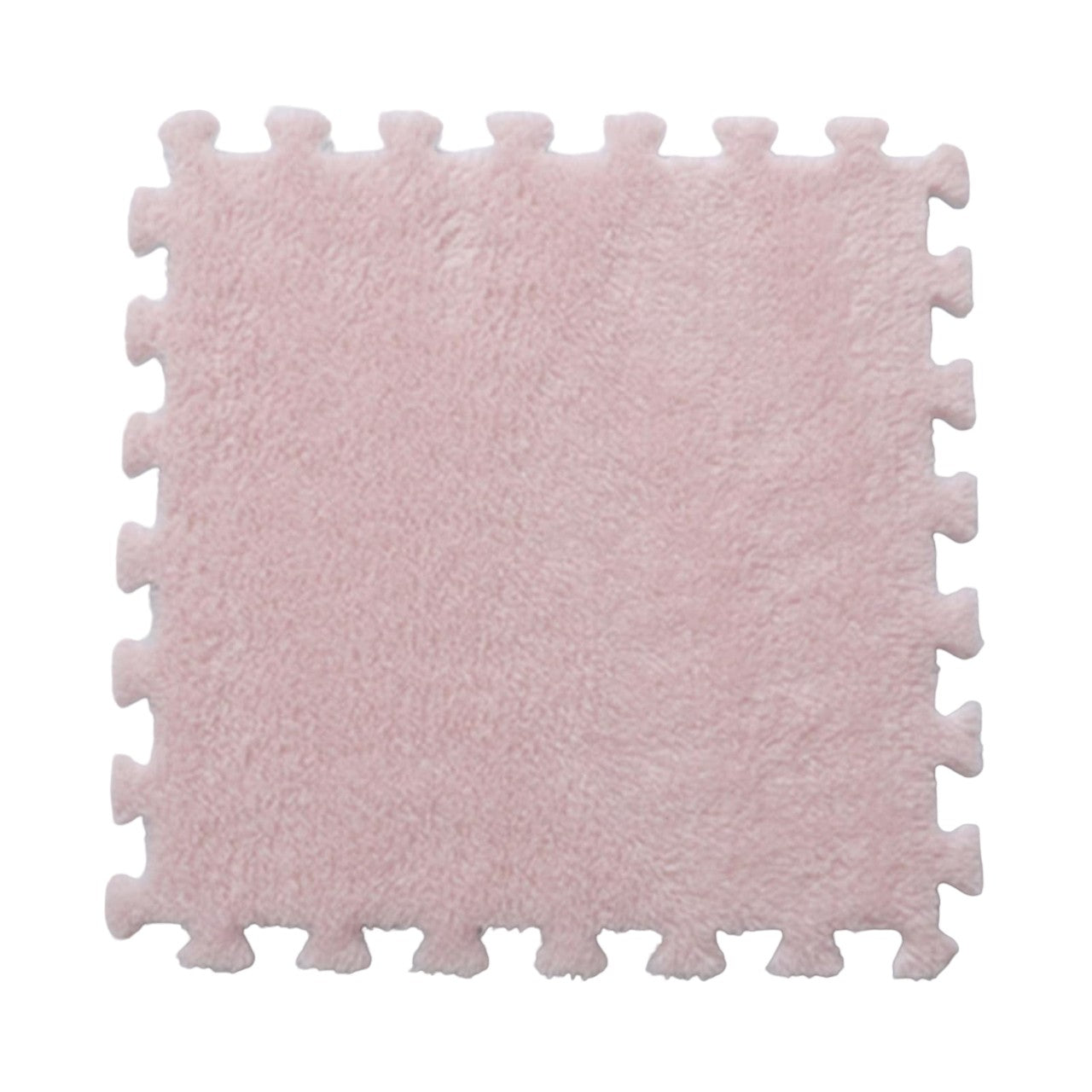 Set 10 Piese Covor tip Puzzle, Flippy, Spuma EVA, Pufos, 30 x 30 x 1 cm, Roz Pudrat