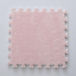 Set 10 Piese Covor tip Puzzle, Flippy, Spuma EVA, Pufos, 30 x 30 x 1 cm, Roz Pudrat