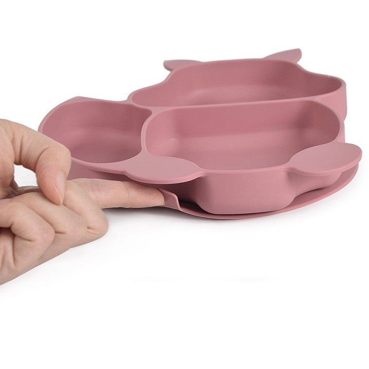 Set 10 piese diversificare bebelusi si copii din silicon Flippy, baveta, farfurie compartimentata cu ventuza, bol cu