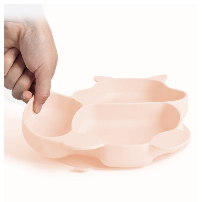 Set 10 piese diversificare bebelusi si copii din silicon Flippy, baveta, farfurie compartimentata cu ventuza, bol cu