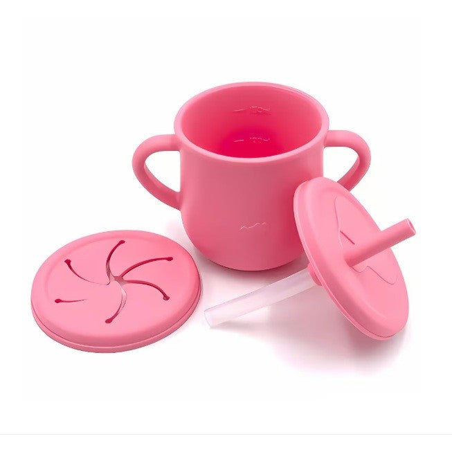 Set 10 Piese Servire Masa. Flippy, pentru Bebelusi si Copii, din Silicon/Lemn, cu Ventuze Anti-alunecare, fara