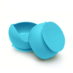 Set 10 Piese Servire Masa. Flippy, pentru Bebelusi si Copii, din Silicon/Lemn, cu Ventuze Anti-alunecare, fara